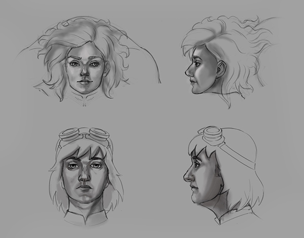 Meg and Nicky faces