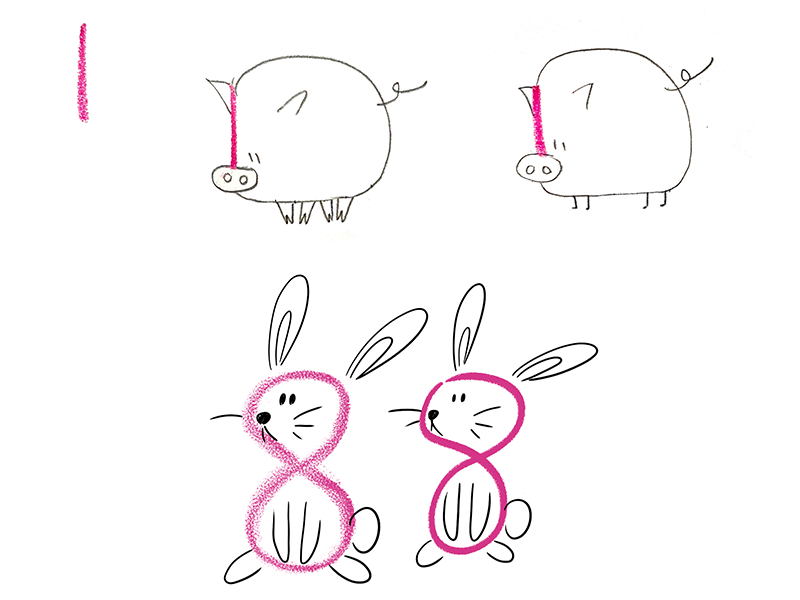Pig and rabbit
